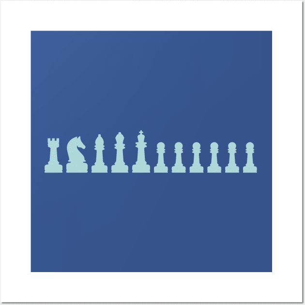 Chess pieces blue Wall Art by annacush